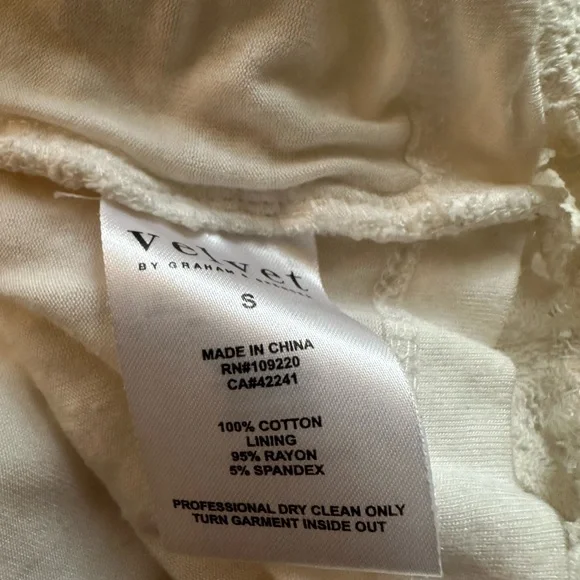 Velvet by Graham & Spencer Cream Lace Dress W Size Small bachelorette Wedding - Picture 7 of 8